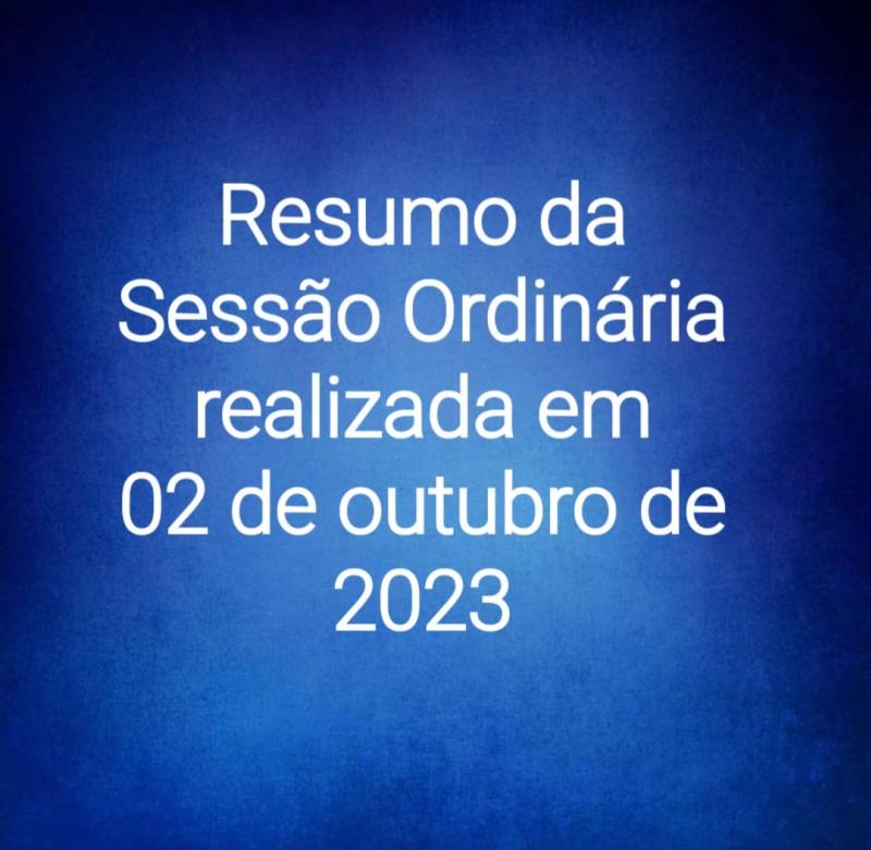SESSÃO ORDINÁRIA